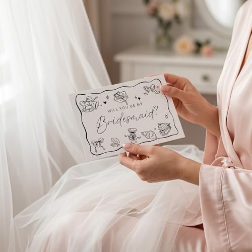 12-Piece Bridesmaid Proposal Card Set with Envelopes & Stickers