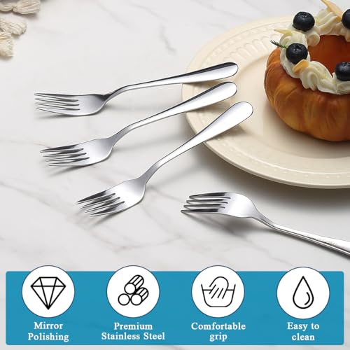 Berglander 12-Piece Stainless Steel Dessert Forks Set - 5.5 Inch Small Cake & Fruit Forks for Party, Restaurant, Hotel, Dishwasher Safe