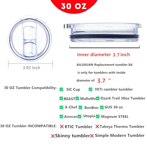 30 oz Spillproof Tumbler Replacement Lids for YETI, Ozark Trail & More – 2 Pack