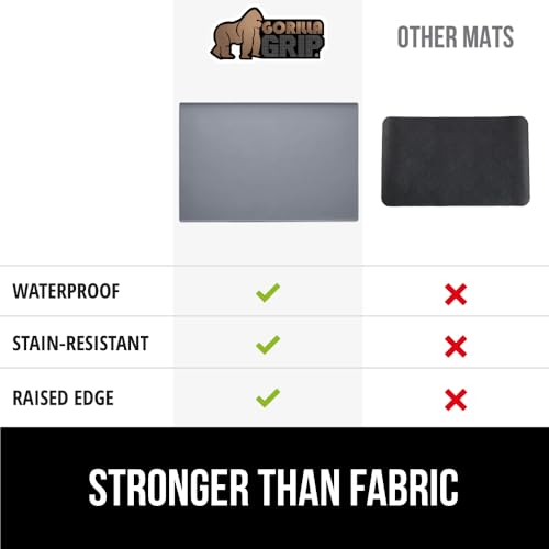GORILLA GRIP Silicone Coffee Mat, 10x14 Inch Espresso Bar Spill Mat, Gray