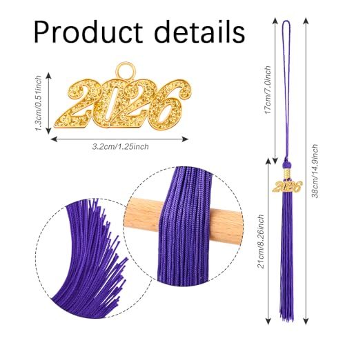 Purple Graduation Tassel 2026 - High-Quality Cap Decoration
