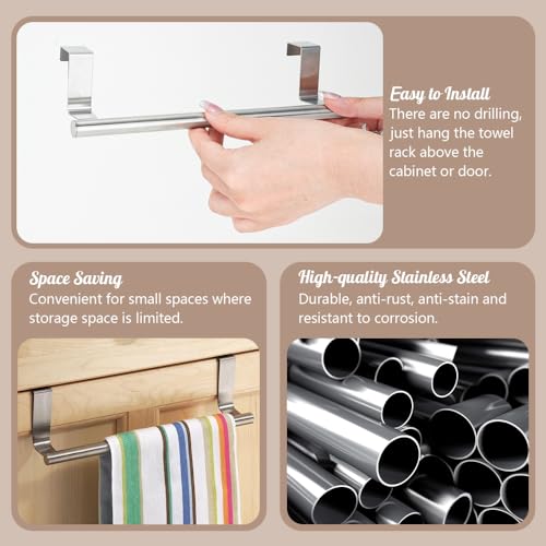 4-Piece Stainless Steel Over-Cabinet Towel Rack Holder (23.5cm)
