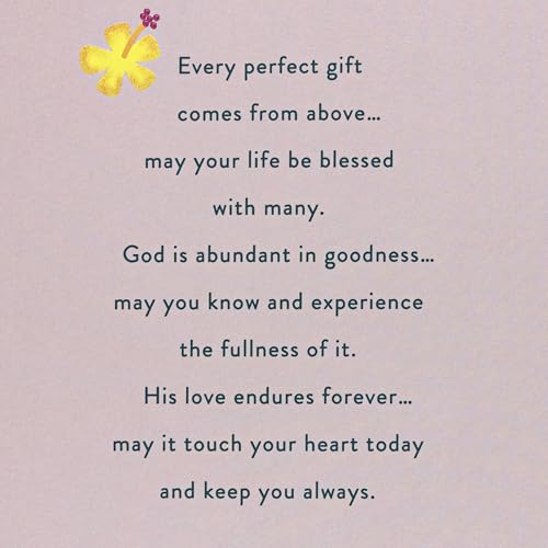 Religious Birthday Card for Mom - A Special Prayer with Tropical Leaves