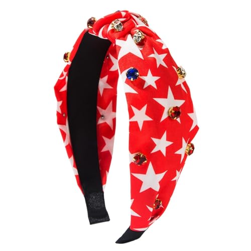 American Flag Rhinestone Headband Patriotic Star 4th of July Hair Accessory