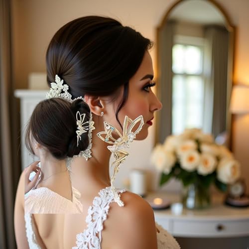 Metal Rhinestone Hair Claw Clips Gold Crystal Hair Barrettes for Women