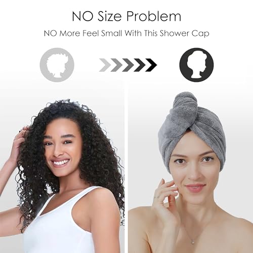 TENSTARS Microfiber Hair Towel Wrap - Quick Dry 5 Pack for All Hair Types