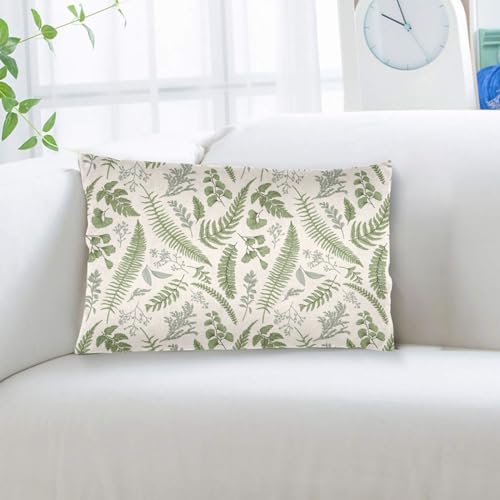 Wansin Modern Leaves Throw Pillow Cover, 14x20 Inch Decorative Case