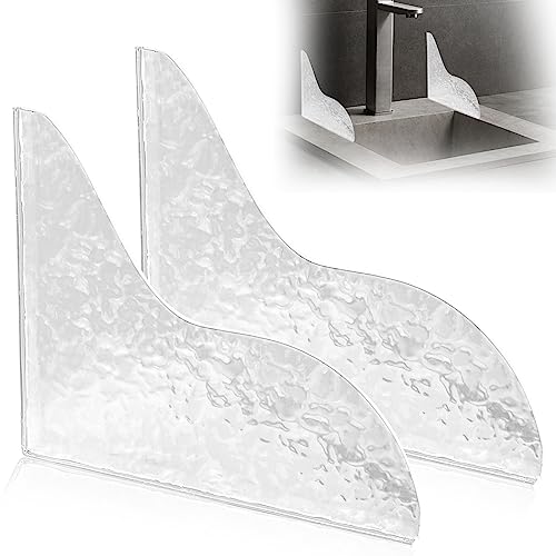 CANIPHA Clear Acrylic Shower Splash Guard - 2 Pack Self-Adhesive Drip Blocker