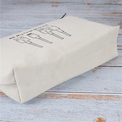 Canvas Zipper Pouch Travel Accessories Bag for Charging Essentials Style E