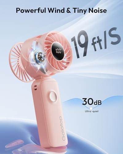 Gaiatop 3-in-1 Portable Handheld Fan - Rechargeable Neck & Desk Fan, Quiet with 18 Hours Battery Life, Perfect for Travel & Outdoor Activities