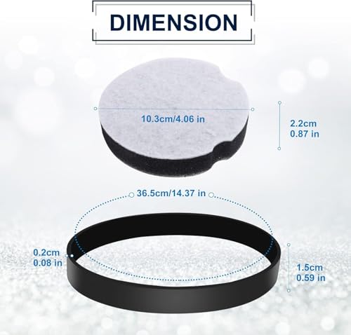 KEEPOW Filter and Belt Kit for Bissell CleanView Compact - 2 Pack