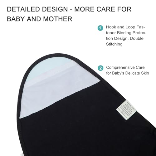 Benoxine Organic Cotton Baby Swaddle Sleep Sack - Newborn 0-3 Months, Black