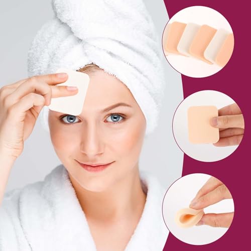 Xyembu 12 Pcs Square Latex Makeup Sponges for Foundation & Concealer