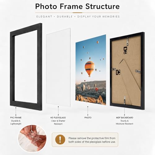 JCJMY 4x5 Inch Black Picture Frame Set of 3 Wall Mount & Tabletop Display