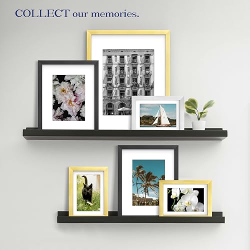 An&He 5x7 Black Picture Frame - Minimalist Tabletop & Wall Display