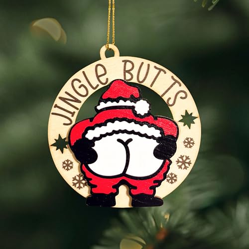 Funny Christmas Ornaments 2025 - Mischievous Santa Wooden Decor