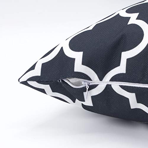 TAOSON Geometric Throw Pillow Covers, 18x18 Inch Black & White, Set of 2