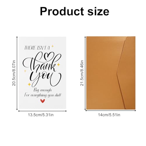 XIHIRCD Thank You Cards with Envelope – Blank Appreciation Notes