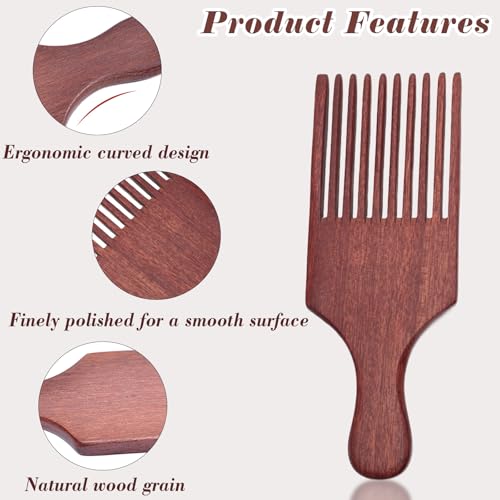 Zoolinn Wooden Beard Pick and Coarse Hair Comb with Ergonomic Handle