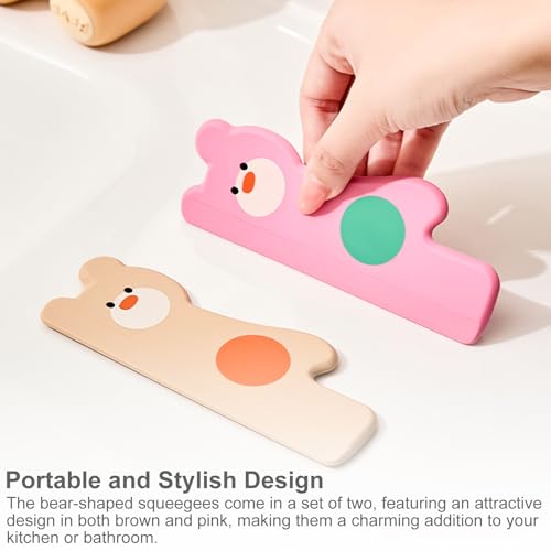 Portable Silicone Bear Squeegee Set - Multi-Use Kitchen & Window Cleaner