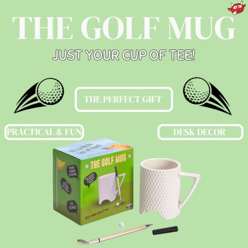 Golf Mug with Putter Pen & Mini Ball - Fun Golf Gift for Men