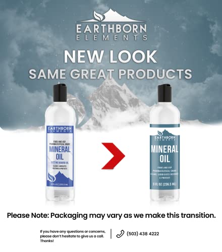 Earthborn Elements Mineral Oil 8 oz - Pure, Undiluted & Additive-Free