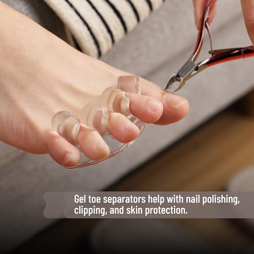 Dr. JK Gel Toe Separators for Pedicure - 2 Pairs, Purple & Clear