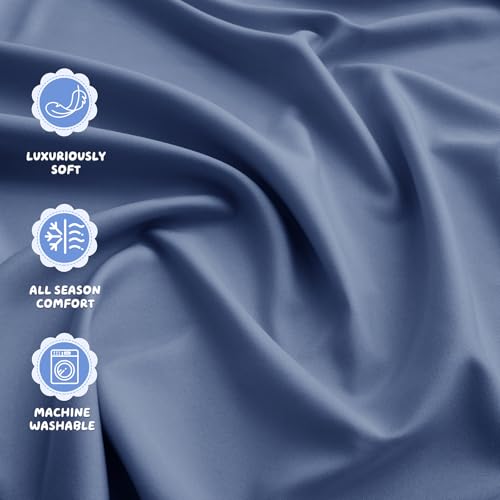 Dusty Blue Kids Air Mattress Fitted Sheet, 34.5x62x7 Inch