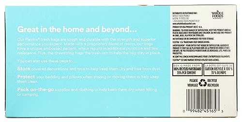 365 by Whole Foods Market Flextra Strength Trash Bags, 30 Gallon, 25 Count