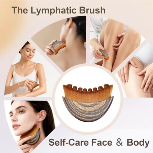 Lymphatic Facial Cleansing Brush, Soft Bristle Pore Cleaner & Face Scrubber for Sensitive Skin