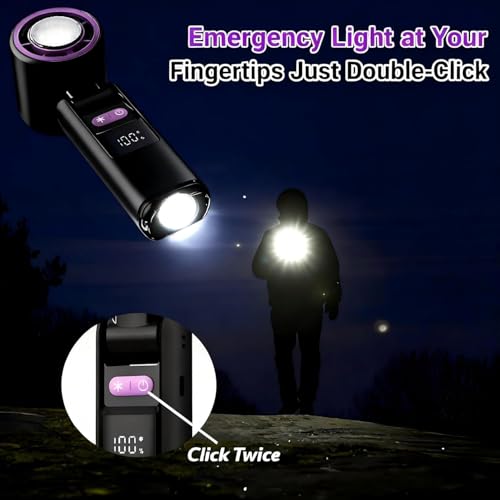 Portable Handheld Turbo Fan, 4000mAh Rechargeable Foldable Fan with 100-Speed Control, Digital Display & Flashlight