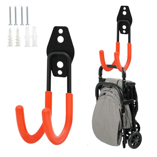 Heavy Duty Stroller Wall Mount Hanger - 66lb Capacity Anti-Slip Hook