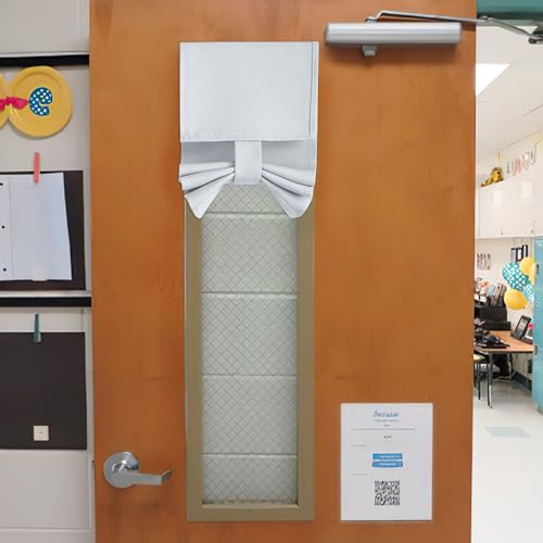 NICETOWN 8x36 Inch Greyish White Lockdown Shade for Classroom Windows