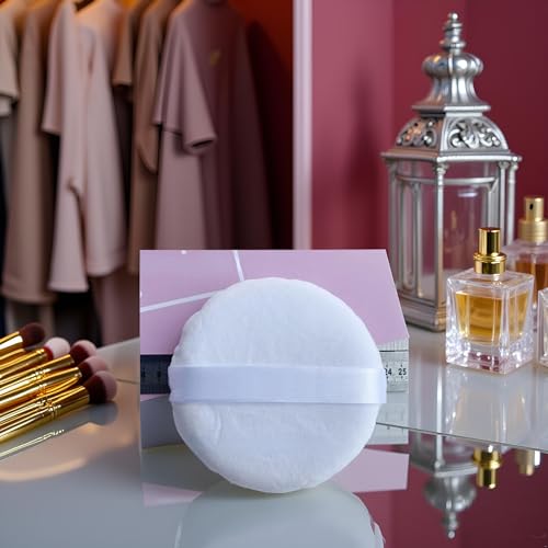Juroicessry 5-Inch Jumbo Powder Puff - Extra Large Soft Velvety Body & Face Makeup Setting Puff