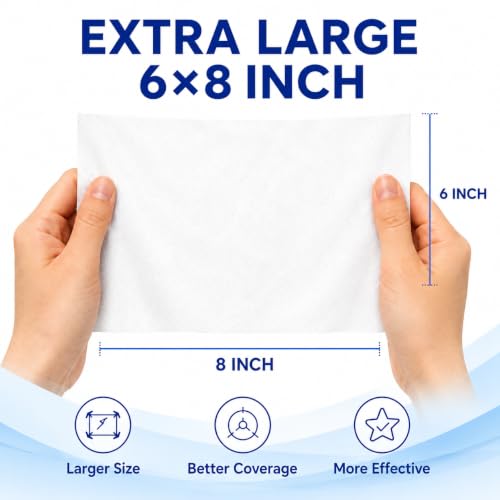 75% Ethyl Alcohol Extra Large Sanitizing Wipes - 100 Individually Wrapped 6x8 Inch Wipes for Travel, Office & Home