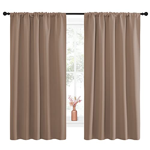 NICETOWN Thermal Blackout Curtains - Set of 2, 52x63 inches, Cappuccino
