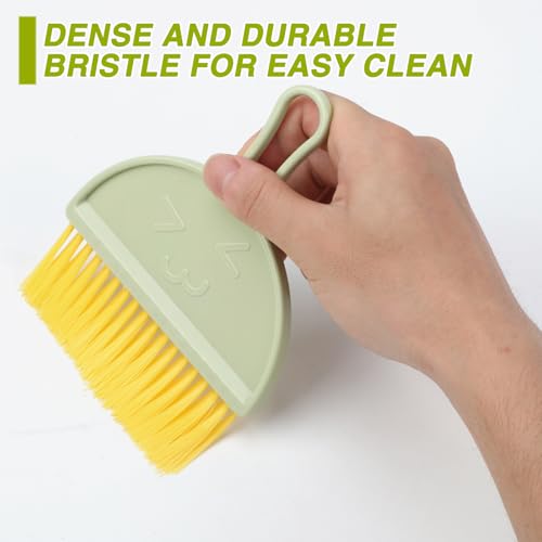 RYPET Mini Dustpan and Brush Set for Small Animal Cages - Green