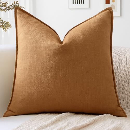 OTOSTAR Decorative Linen Throw Pillow Cover 22" x 22" - Hazel