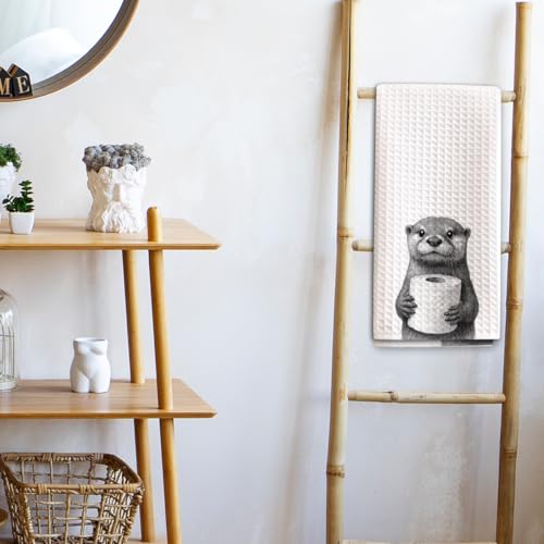 Cute Otter Hand Towels - Funny Kitchen & Bathroom Decor