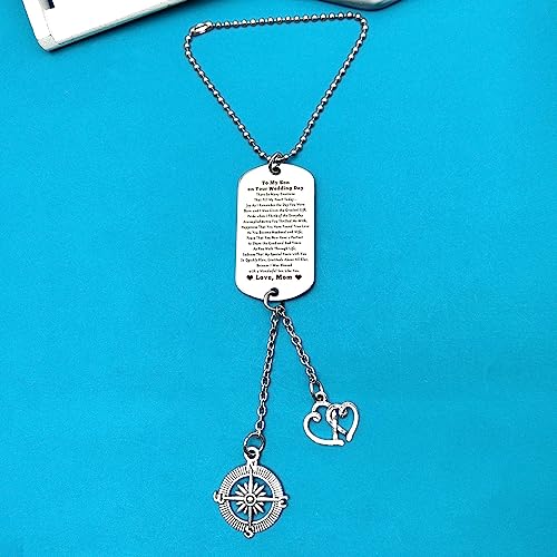 Engraved Wedding Day Ornament for Son - Gift from Mom