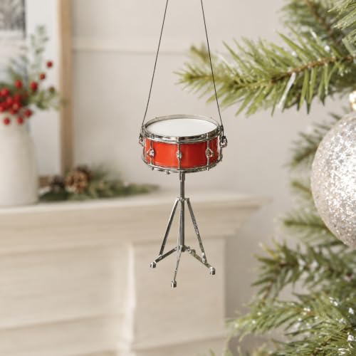 Red Snare Drum Christmas Tree Ornament - Musical Holiday Decor