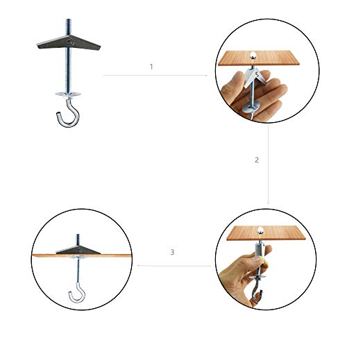 Heavy-Duty Ceiling Hooks - 4 Pack Carbon Steel Toggle Anchors