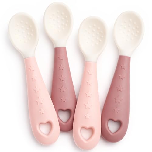 Seposeve 4-Pack Silicone Baby Spoons - Soft Gum-Friendly Feeding Utensils
