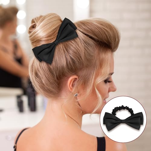 Mabor 6PCS Bow Scrunchies for Women Silk-Like Hair Ties Ponytail Holders