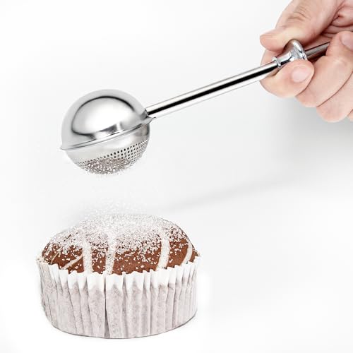 XVBITOR Stainless Steel Sugar Shaker with Spring-Loaded Handle