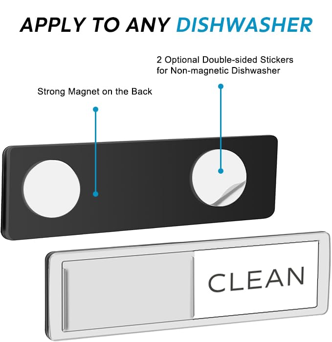 YewGarb Black & White Dishwasher Magnet - Clean & Dirty Indicator, Premium Quality