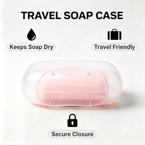Vonpri Clear Travel Soap Case Leakproof & Compact for Shower Bathroom Outdoor
