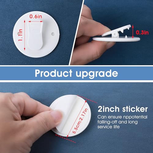 4 Pack Shower Curtain Clips - Self-Adhesive Windproof Water Splash Weights for Bathroom