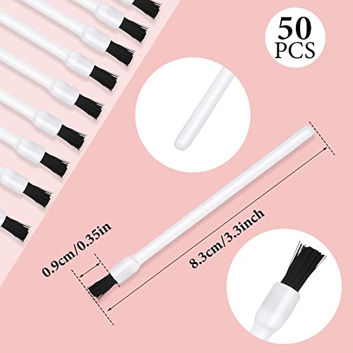 Prasacco 50 Pcs Disposable Lip Brushes and Nail Polish Wands, White