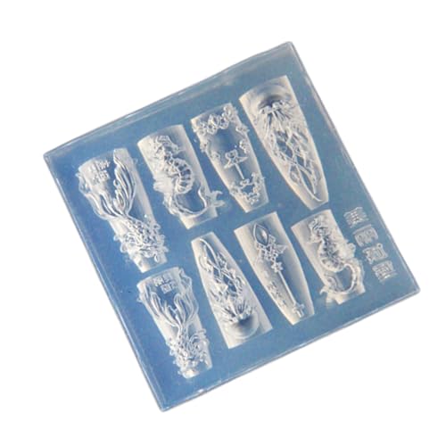 Zudilyo Sea Themed Silicone Nail Art Mold Set with Whale and Shell Designs